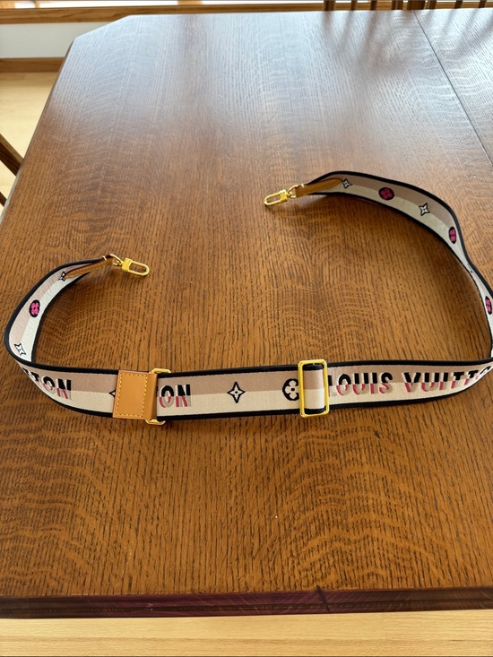 Louis Vuitton Accessories - Louis Vuitton Beige Monogram Webbing Strap with Gold Hardware
